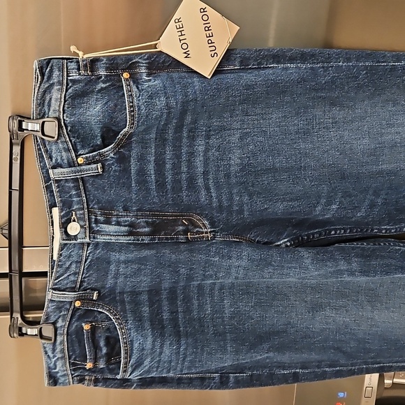 💕MOTHER SUPERIOR💕 The Bookie Heel Jeans ~ Did You Bring Me Anything? 33 NWT - Picture 12 of 16